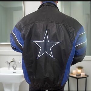Men's Black and Blue Star Logo Jacket